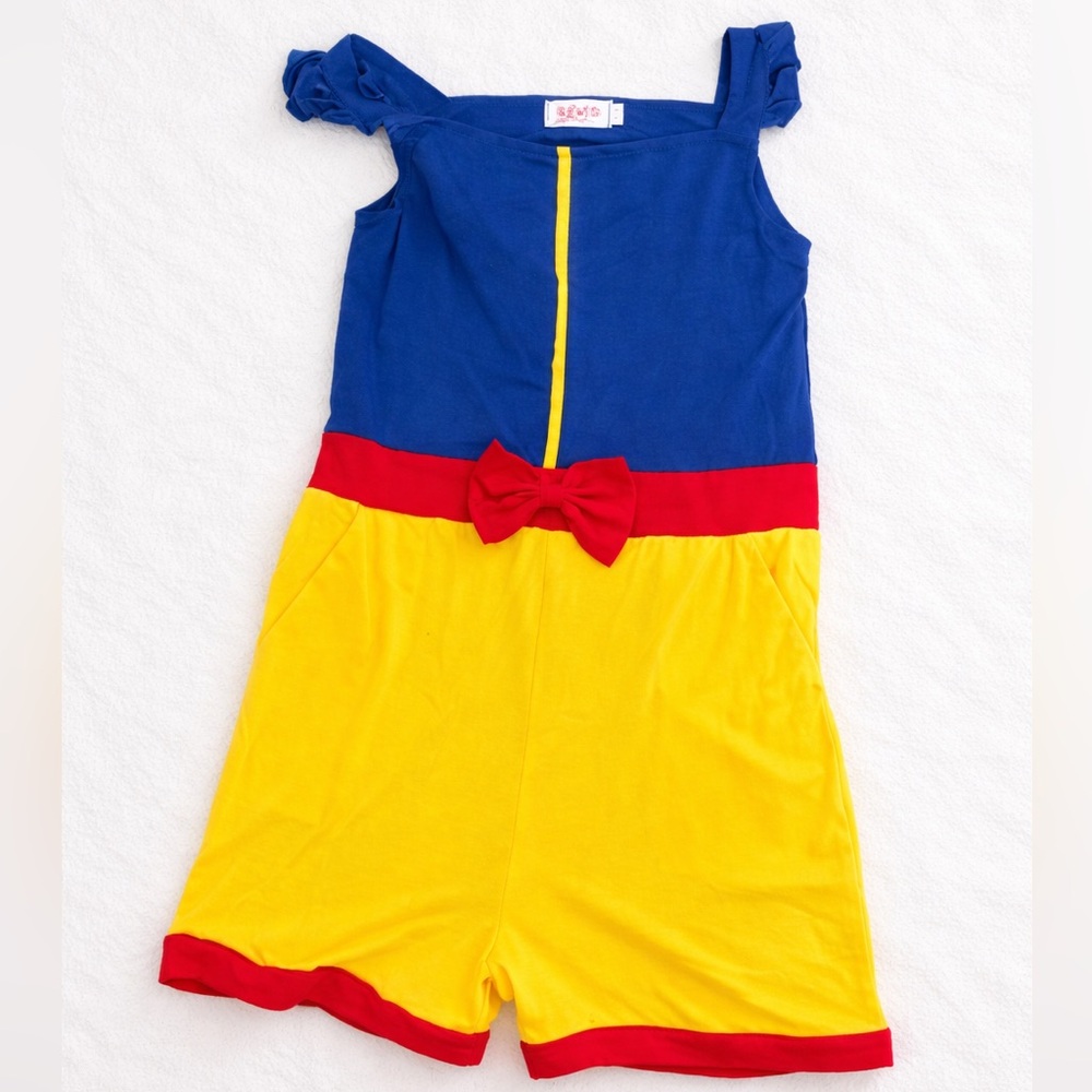 Source Unknown Kids Colorblock Romper in Blue, Yellow & Red